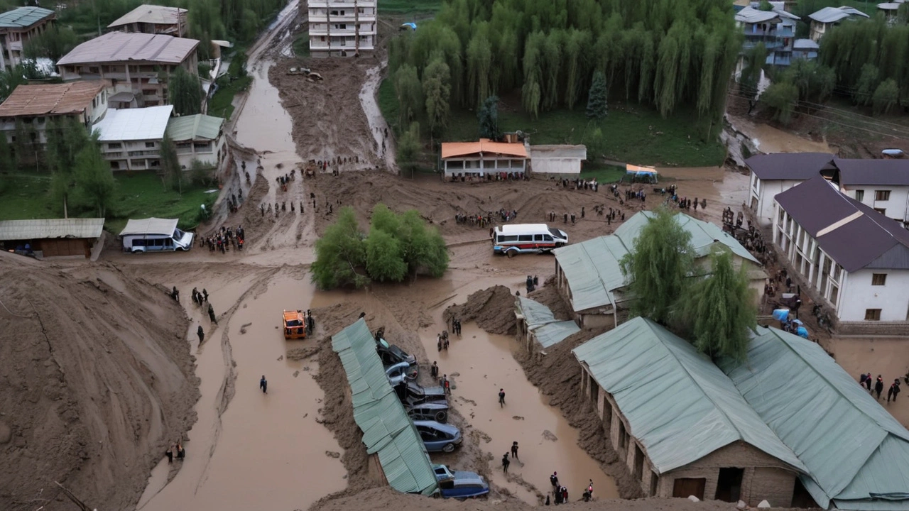 Сильный сель в Кыргызстане разрушил деревню Арстан-Бап